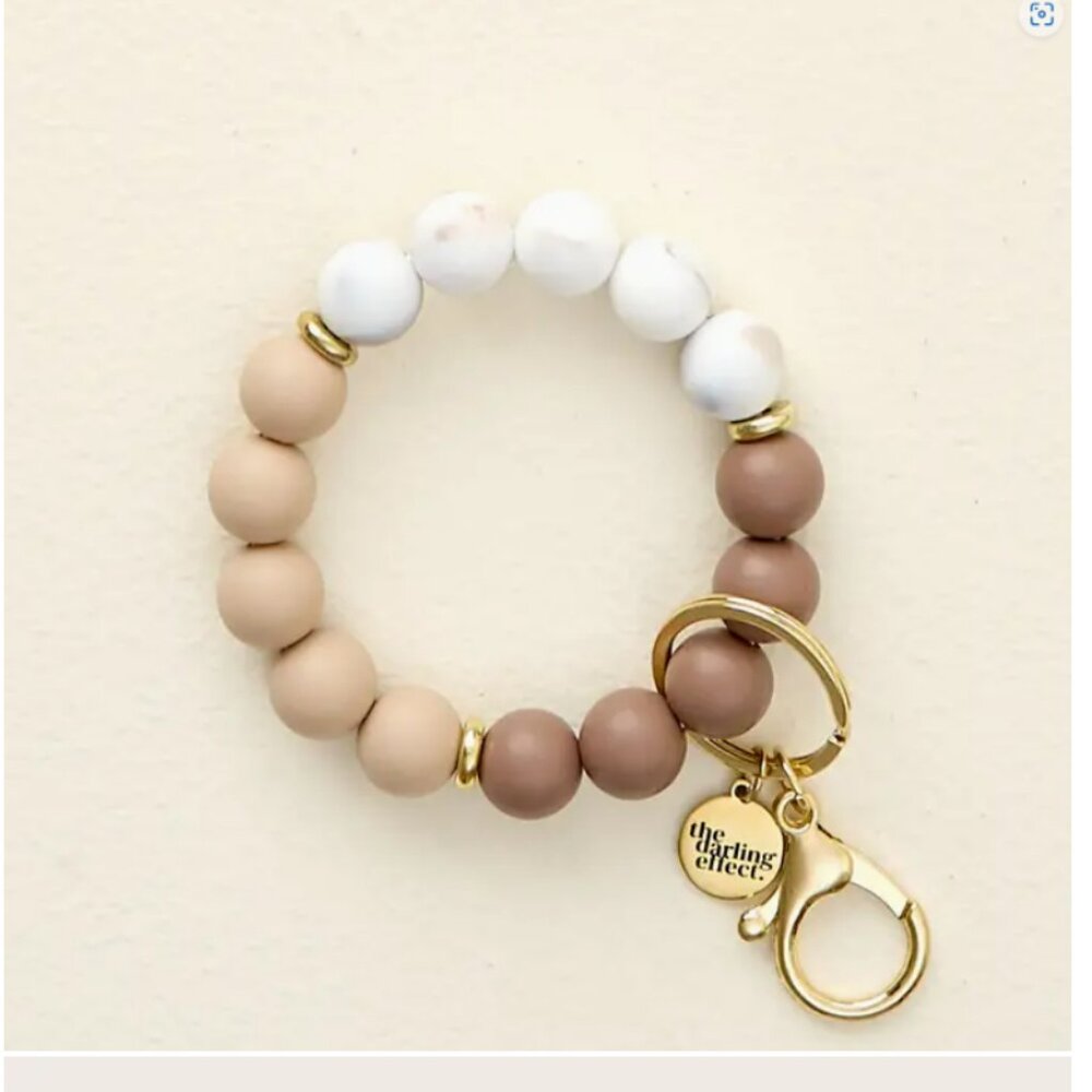 Hands Free Keychain Wristlet - Mocha Swirl